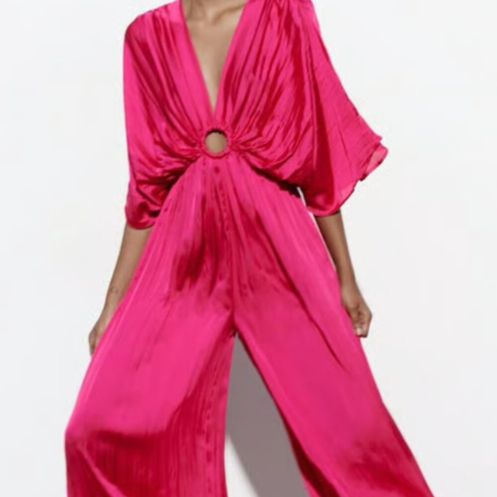 Zara Wide Leg Buckle Jumpsuit